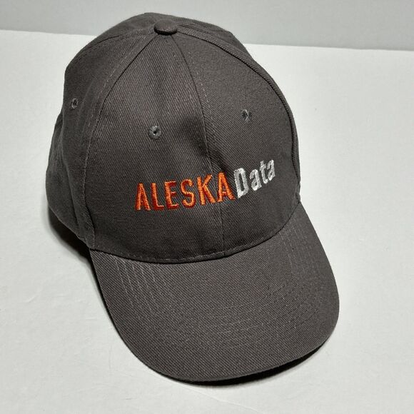 Aleska Data Men's Hat Adjustable Strap Ball Cap Baseball Gray Orange White - Picture 2 of 8